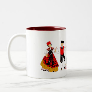 Farandole de costume d'ALSACE Two-Tone Coffee Mug