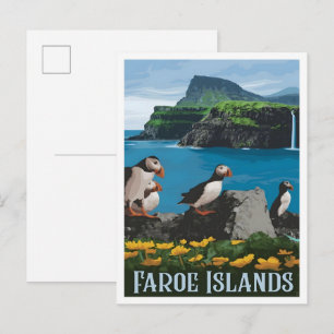Farao Islands Vintage Travel  Postcard