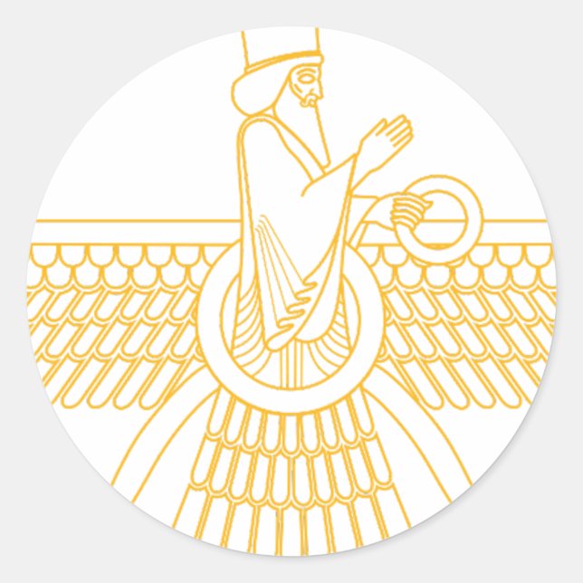 Faravahar Classic Round Sticker (Front)