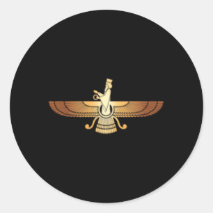 Faravahar Iranian Nationalism Symbol Zoroastrianis Classic Round Sticker
