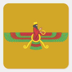 Faravahar Symbol Square Sticker