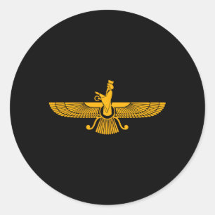 Faravahar Zarathustra Spiritual Symbols Iranian Classic Round Sticker