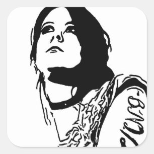 Faraway Stare Square Sticker