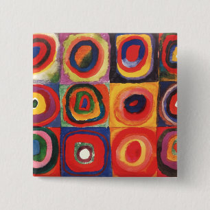 Farbstudie Quadrate - colourful art 15 Cm Square Badge