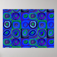 Farbstudie Quadrate Squares Blue Circles