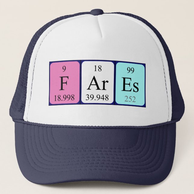 Fares periodic table name hat (Front)