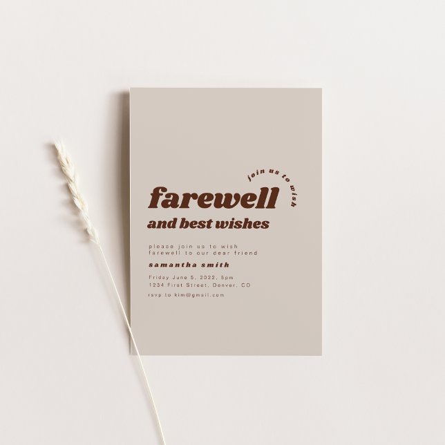 Farewell and Best Wishes Retirement Moving Party Invitation (Creator Uploaded)