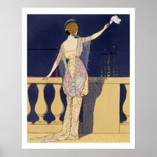 Farewell at Night, design for an evening dress by Poster