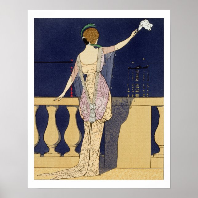 Farewell at Night, design for an evening dress by Poster (Front)