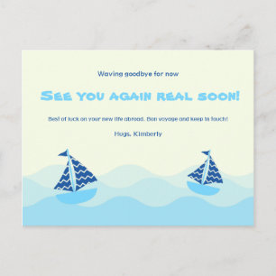 Farewell Boat Waves Postcard