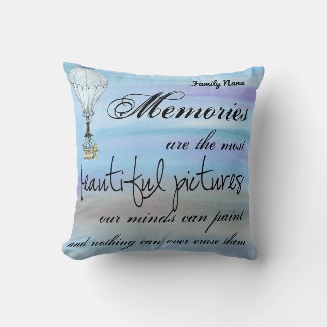 Farewell Bonvoyage Gift Hot Air Balloon Add Name Cushion (Front)