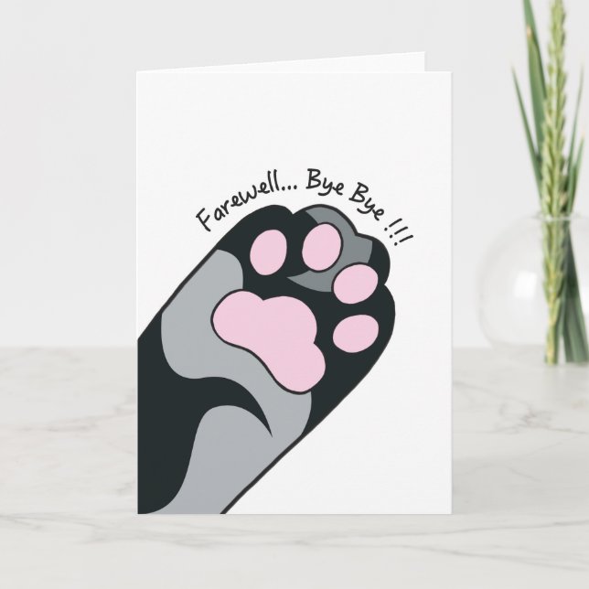 Farewell Cat Paw Card (Front)