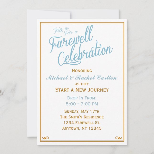 Farewell Celebration Going Away Invitation (Front)