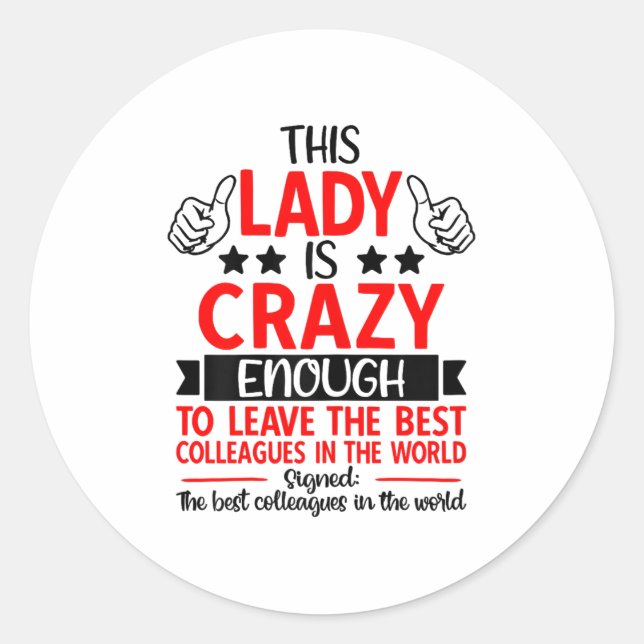 Farewell Coworker Leaving Job, Coworker Going Away Classic Round Sticker (Front)