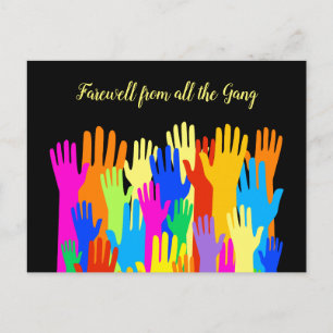 Farewell from all the Gang Diverse Hands Postcard