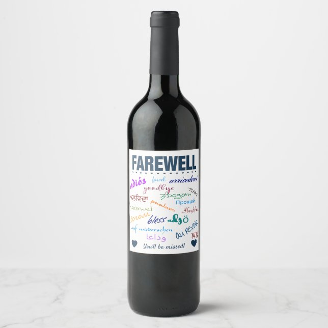Farewell Goodbye Wine Label (Front)