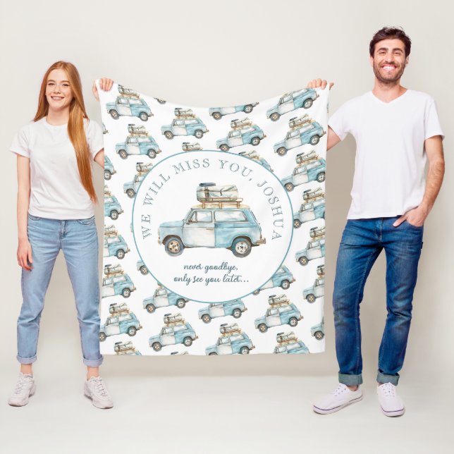 Farewell Grad Cute Car Going Away Party Fleece Blanket (In Situ)