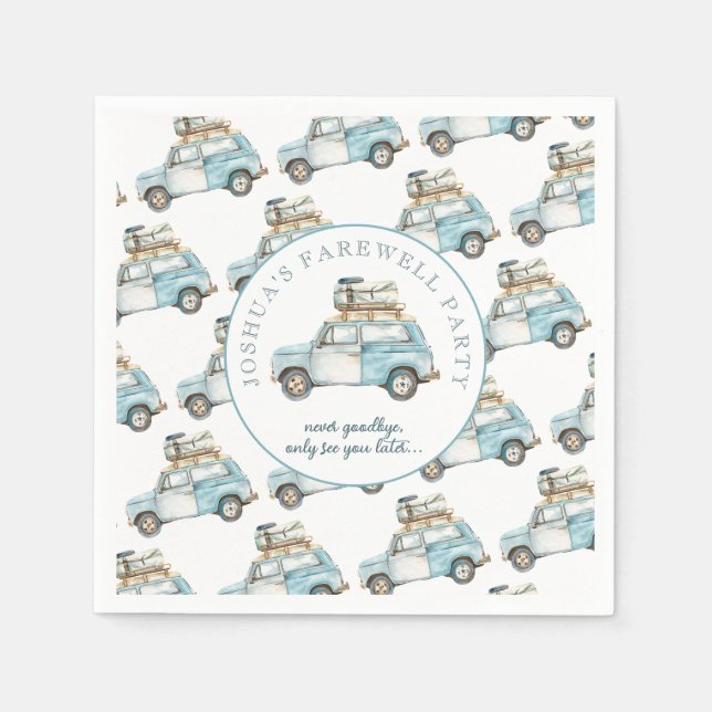 Farewell Grad Cute Car Going Away Party Napkin (Front)