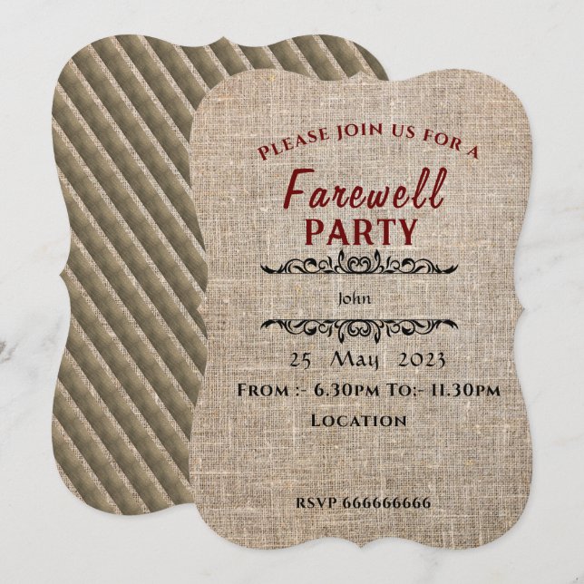 Farewell Invitation (Front/Back)
