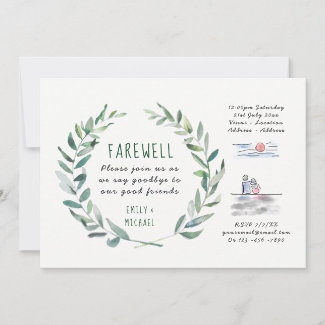 Farewell Leaving Party Invitation Kraft Rustic Art (Front)