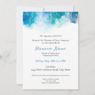 Farewell Military Spouse Blue Digital Invitation