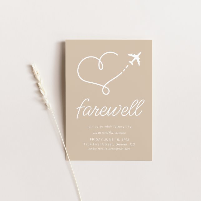 Farewell Moving Retirement Party Invite with Plane (Creator Uploaded)