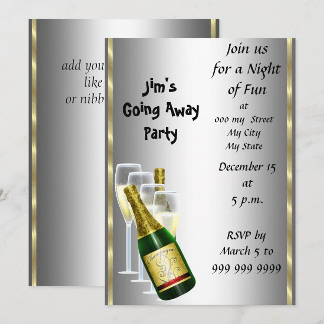 Farewell Party Invitation Card (Front/Back)