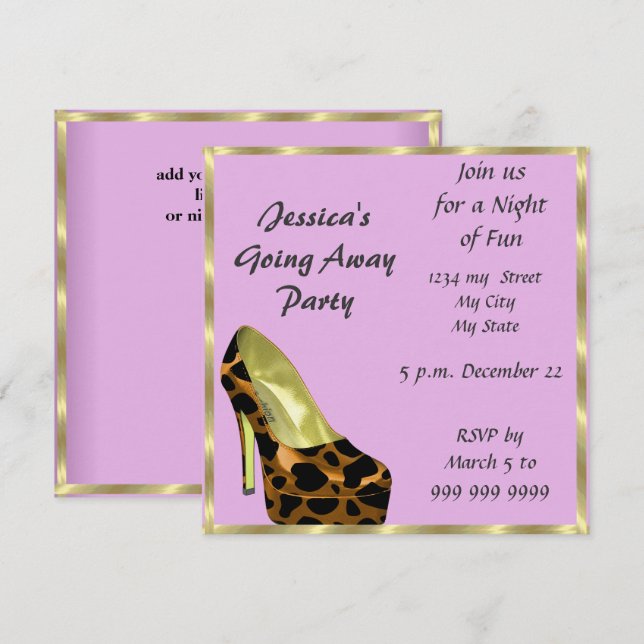 Farewell Party Invitation good bye Pink (Front/Back)