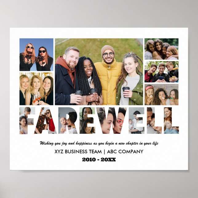Farewell Photo Collage Retired Coworker Colleague Poster (Front)