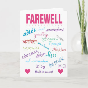 Farewell - Pink Goodbye Card
