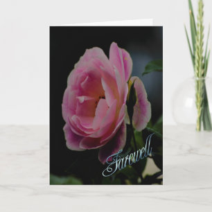 Farewell pink rose goodbye see you soon card