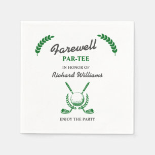 Farewell Retirement Golf Club Wreath Themed Party Napkin