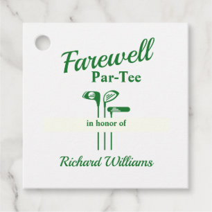 Farewell Retirement Golf Clubs Themed Par Tee Favour Tags