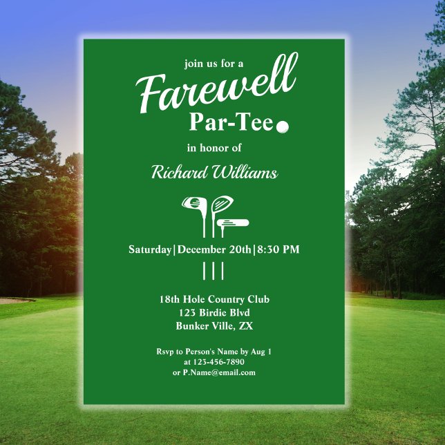 Farewell Retirement Golf Clubs Themed Par Tee Invitation (Creator Uploaded)