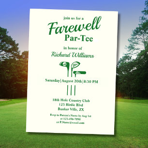 Farewell Retirement Golf Clubs Themed Par Tee Invitation