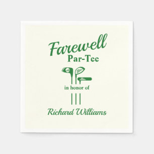 Farewell Retirement Golf Clubs Themed Par Tee Napkin