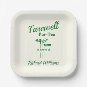 Farewell Retirement Golf Clubs Themed Par Tee Paper Plate