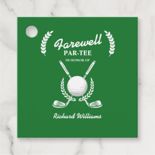 Farewell Retirement Golf Clubs Wreath Themed Party Favour Tags