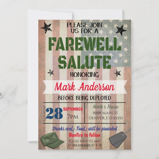 Farewell Soldier Party Invite (Front)