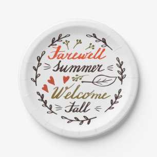 farewell summer welcome fall paper plate