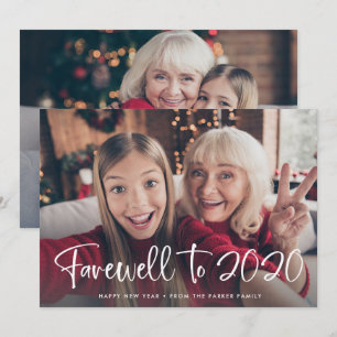 Farewell to 2020   Happy New Year 2021 Two Photo Holiday Card