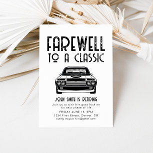 Farewell to a Classic Retirement Car Party Invite