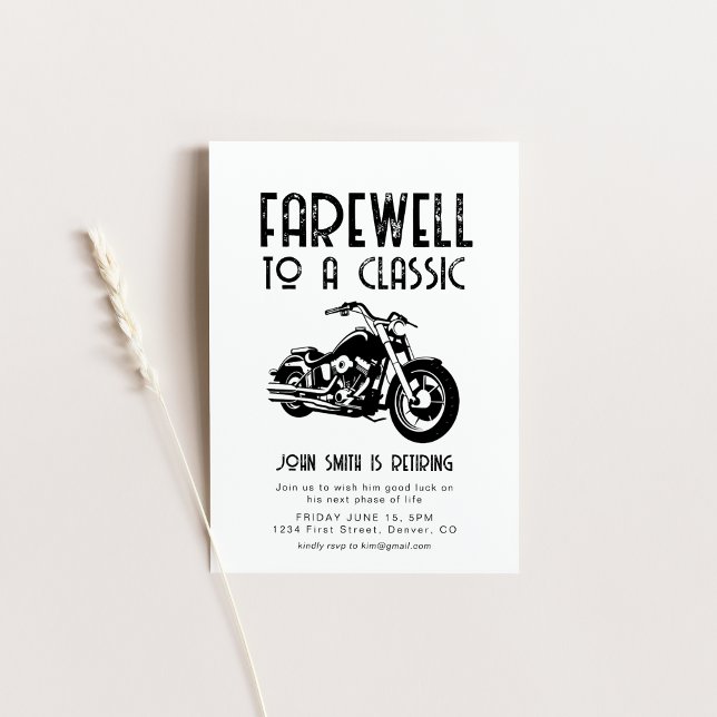 Farewell to a Classic Retirement Motorcycle Invite (Creator Uploaded)