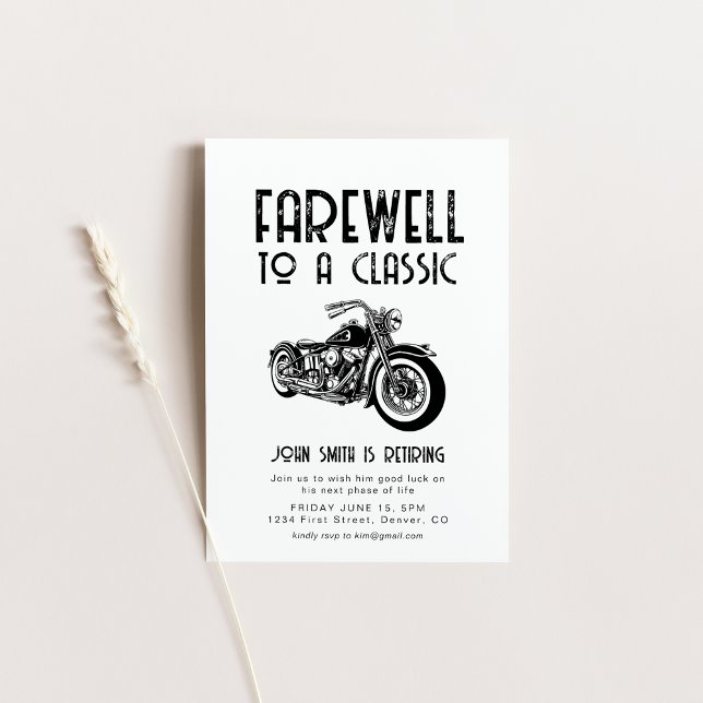 Farewell to a Classic Retirement Motorcycle Invite (Creator Uploaded)