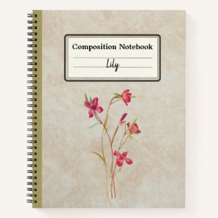 Farewell to Spring Flower Personalised Composition Notebook