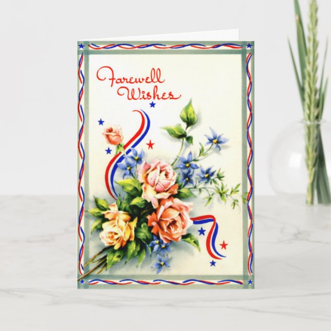 Farewell Wishes Vintage Card (Front)