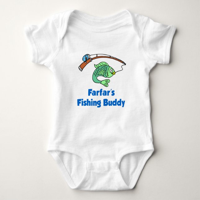 Farfar's Fishing Buddy Baby Bodysuit (Front)