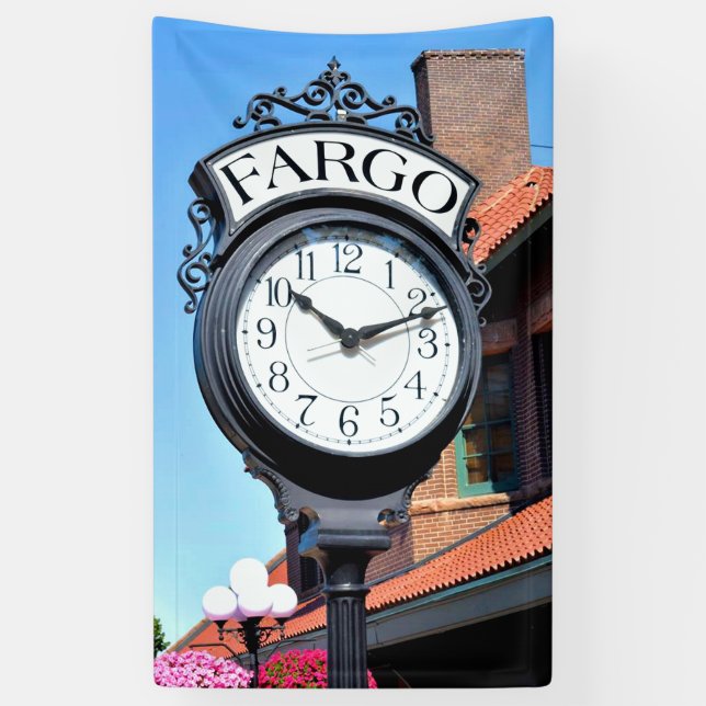 Fargo Clock Banner (Vertical)