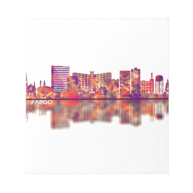 Fargo North Dakota Skyline Notepad (Front)