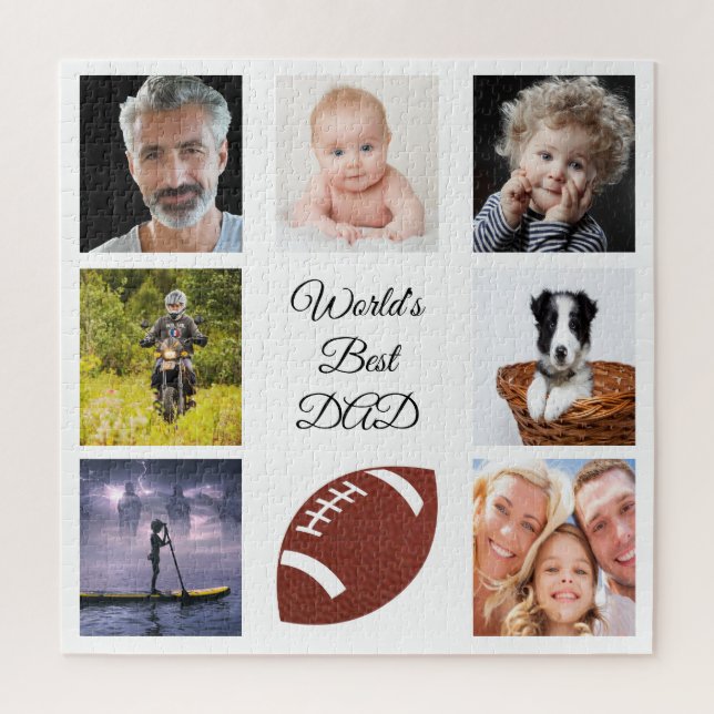 Farher photo collage white jigsaw puzzle (Vertical)
